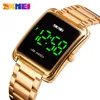 Skmei LED Montre numérique Mens Date étanche Hommes Montres-bracelets numériques Bracelet en acier inoxydable Mince Horloge électronique Mode 1505 Q0524