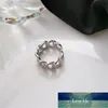 Anello aperto a catena in metallo color argento di design semplice per le donne Hiphop Round Hollow Finger Rings Hipster Party Fashion Jewelry A964 Prezzo di fabbrica design esperto Qualità