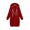 HGTE Autumn Winter Coat Women Fashion Casual Long Jacket With Hooded Zipper Hooded Sweatshirt Vintage Outwear Coat Plus Size 201109