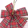 Christmas Decoration Plaid Bowknot Xmas Drzewo Wiszące Siatki Bowknots Ślubny Festiwal Party Decor Rekwizyty Bow Puning Dostawy BH4969 Wly