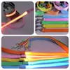 120 cm LED Glow Dog Leash Nylon Harness Lashes Pet Filhote de Treinamento Treinamento Cães Chumbo Corda Do Carro De Segurança De Segurança