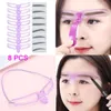 Party Favor 8st Eyebrow Shaper Makeup Mall Grooming Shaping Stencil Kit Diy Reusable 8 In1