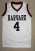 # 4 Jeremy Lin Harvard University College Basketball Jersey Bordado preto costurado personalizado qualquer número e nome Jerseys