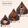 Hoopet Pet Dog Bed Cat Tent Dog House All Seasons Bed for Dogs Dirt-Resistant Soft Yurt Bed with Double-Sided Washable Cushion 210224