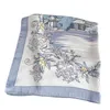 Silk Square Scarf Women Bandana Fashion Lady Wrap Hårband Foulard Tryckt sommar Kvinnlig Scarves Sjal Vår