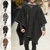 Men's Sweaters 2021 Autumn Winter Men Women Shawl Jackets Vintage National Pattern Printed Woollen Poncho Hooded Coats Male Loose Cape Outwe