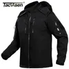 Tacvasen Multi Zipper Kieszonkowy Wodoodporne Kurtki Tactical Męska Linga Zewnętrzna Kurtka Zewnętrzna Wstecz W / Hoodie Windbreaker 211217