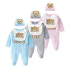 Kids Designer Clothes Boys Jumpsuit Newborn Rompers Baby Hat+Bib+Robe Set Infant Baby Girls Clothes Set