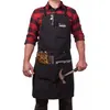 Woodworking Canvas Apron Waterproof Adjustable Unisex Bib Waxed Pockets Painting Kitchen Gardening Accessories 211222