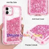 Liquid Quicksand Glitter Phone Cases For Iphone 15 11 12 13 14 Pro Max 14Plus 13Mini XR XsMax 8Plus SE Shockproof Three Layer Heavy Duty Defender Protective Hard Cover