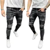 Men's Jeans Men Multi Pocket Male High Waist Denim Pants Skinny Trousers Streetwear Fashion Patchwork