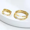 Hoop & Huggie 21MM 30MM Women Earrings Gold Color Hammered Texture Hoops Stainless Steel Earring Gift For Her