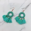 Bohemia Handmade Kolczyki Biżuteria Ręczne Tassel Kolczyk Moda Wełna Ear Stud Wisiorek Plaża Nadmorski Akcesoria Uszy Loop Dangle Etniczne Prezenty B7741