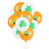 Party Decoration 10/15pcs Lucky Clover Green Hat Printed Latex Balloon Confetti Balloons For St Patrick's Day Irish Festival Decor Glob