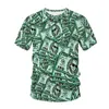 Bomboniera Moda uomo 3D 100 Dollar Pattern T-shirt Big Sizer Summer Pullover a maniche corte Stampa USD Top casual per regali