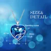 Pendant Necklaces Mikiwuu Eternal Love Silver Color Necklace For Women Fashion Blue Pruple Crystal Rhinestone Heart Jewelry Gifts