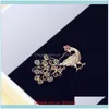 Pins, Brooches Jewelryfashion Luxury Peacock Handmade Inlaid Zircon Fashion Girl Clothes Aessories Pin Exquisite Temperament Female Brooch G