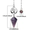 Seven Chakra Stone Diversination Dowsing Cone Point Yoga Pendulum Hanger Amulet Wicca Pendulo Meditation for Men Women