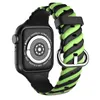 Dwukór Braided Silikon Pasek dla Apple Watch Bransoletka sportowa 38mm 40mm Iwatch Band