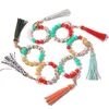 Party Favor Fashion Silikon Bead Armband Beech Tassel Nyckel Kedja Hänge Läderarmband Kvinnor Julsmycken Händelse Tillbehör DD538