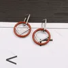 Chic Circular Earrings Simple Letter Stud Charm Designer Hollow Earring Daily Wear Women Ear Jewelry