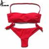 Eonar bikini solid kvinna baddräkt brasiliansk snitt botten uppsättning push up swimwear femme baddräkter sport strand bär 210630