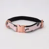 Pink Dog Rose Gold Metal Halsband Girl Wimpern Muster Bow Hochzeit Y200515