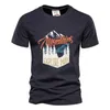 Aiopeson Mountain Impresso Camiseta para Homens Casual O-pescoço Streetwear Roupas de Manga Curto Homens Verão 100% Algodão Camisetas Homens H1218