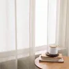 Cotton Linen Tulle For Living Room Sheer Curtain for Bedroom Cafe Solid Color Cortina Window Beige White