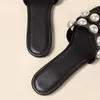 Femmes pantoufles mode grande perle sandales Sho femme paresseux glisser Ps taille 42 plat Wtern Style Ladi tongs décontracté