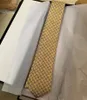 Cravatta da uomo in seta con motivo a lettera, stampa jacquard, design alla moda in tessuto con scatola
