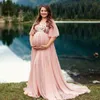 Leuke zwangerschapsjurken Pography Props Lace Chiffon zwangerschapskleding PO Shoot voor babybuien Lange zwangere vrouwen Maxi -jurk4682164