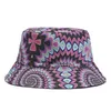 Brede randmode mode omkeerbare emmer zomerdien kleurstof visser hoed mannen vrouwen boho stijl printen zon buiten panama hiphop cap delm22