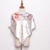 Scarves Designer Brand Spring Women Chinese Style Floral Print Red Blue Beige White Gray Pink Professional Silk Scarf 90 * 90cm