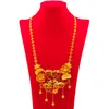 Messing plattierte echte gold stränge hochzeit ornament braut halskette