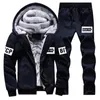 Mens hoodies set pamuklu sallanmış kış sıcak ceketli set erkekler eşofmanları kalınlaştırıcı dış giyim iki parçalı set sıradan 201210