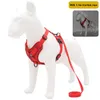 Dog Leash Shrection Tractes Vestvstyle Pet Chest Harness Reflekterande Andningsbart rep för promenader Katter och hundar