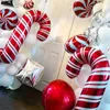 Party Decoration 8PC Stor 82 * 37cm Jul Candy Cane Aluminium Folie Ballonger Santa Claus Canes för heminredning Tillbehör