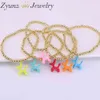 10 stks Neon kleur emaille ballon hond charme stretch stapelen gouden kralen armband vrouw gift