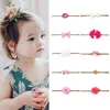 10 pcs crianças meninas cabelo grampo floral arco pérola princesa headband toddler bebê menina elástico bowknot estojo de estilo fresco