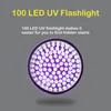 손전등 횃불 100 LED LED Ultraviolet 395nm 블랙 라이트 전갈 자외선 배터리 사용 6 * PET 소변 얼룩 검출기