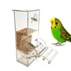 Caso de alimentação de papagaio acrílico Caixa de alimentador de pássaro automático Acessório de gaiola