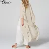 Blouses Femmes Chemises Été Celmia Long Kimono Vintage Cardigan 2022 Mode Ceinture Casual Loose Beach Cover Up Solide Tops surdimensionnés