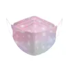KN95 Kinderen Gezichtsmaskers Beschermende wegwerp Niet-geweven 4 lagen afdrukken Gradiënt roze sterren Anti-mist-visvormige facemasks