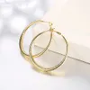 4cm Matte Circle Round Hoop Earrings 18k Gold Filled Classic Simple Sexy Women Jewelry Gift