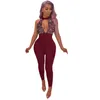 Kvinnors jumpsuits Rompers Summer 2021 Rumpers for Women Fashion Slim Diamond Solid Color Chest-Wrapped Nightclub Jumpsuit R246K