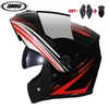 Vänd upp Full Face Motorcykelhjälm Modular Dual Lens Motocross Helmets Casco Moto Capacete för vuxna Man7913498