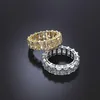 Clusterringen Handgemaakte Pave Square Radiant Cut Diamond Band Ring Luxe 14K Gouden Verlovingscocktail Bruiloft Voor Vrouwen Mannen Jewelry298T