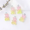 Yeyulin 100 st Candy Bear Cute Resin Charms DIY Patch Findings Gummy Örhängen Keychain Halsband Hängsmycke Smycken Inredning