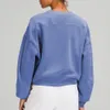 요가 옷 완벽하게 대형 가을 여자 디자이너 후드 스웨터 스포츠 둥근 목 롱 슬리브 캐주얼 한 느슨한 스웨트 셔츠 20286o